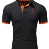 Poloshirt EDIN In Schwarz-Orange 1 Poloshirt EDIN In Schwarz-Orange -Amsjack Verkaufe behype poloshirt edin in schwarz orange