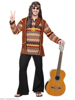 4tlg. Kostüm "Hippie" In Braun/ Schwarz