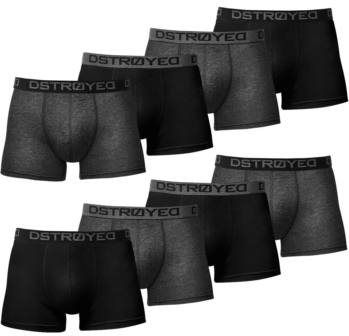 8er-Set : Boxershorts DSTROYED 316 In Schwarz/Grau 3 8er-Set : Boxershorts DSTROYED 316 In Schwarz/Grau