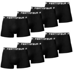8er-Set : Boxershorts FORTYFOUR 716 In Schwarz