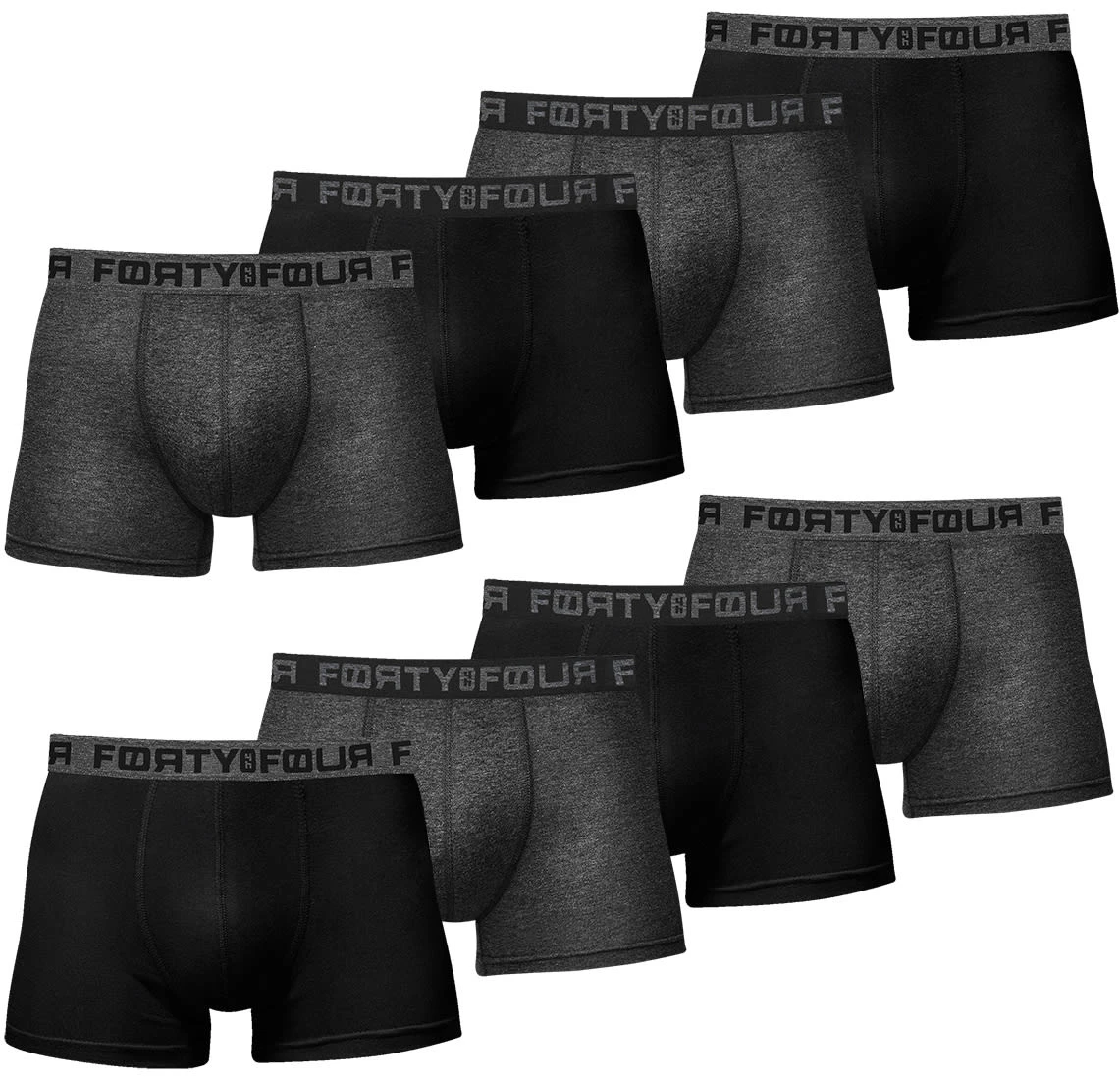 8er-Set : Boxershorts FORTYFOUR 716 In Schwarz/Grau 3 8er-Set : Boxershorts FORTYFOUR 716 In Schwarz/Grau