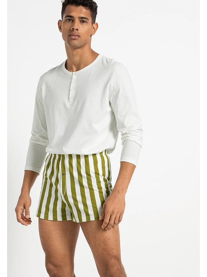 Boxershorts In Oliv/ Weiß 3 Boxershorts In Oliv/ Weiß – Bild 2