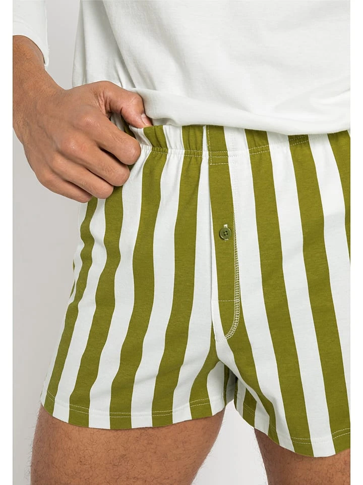 Boxershorts In Oliv/ Weiß 4 Boxershorts In Oliv/ Weiß – Bild 3