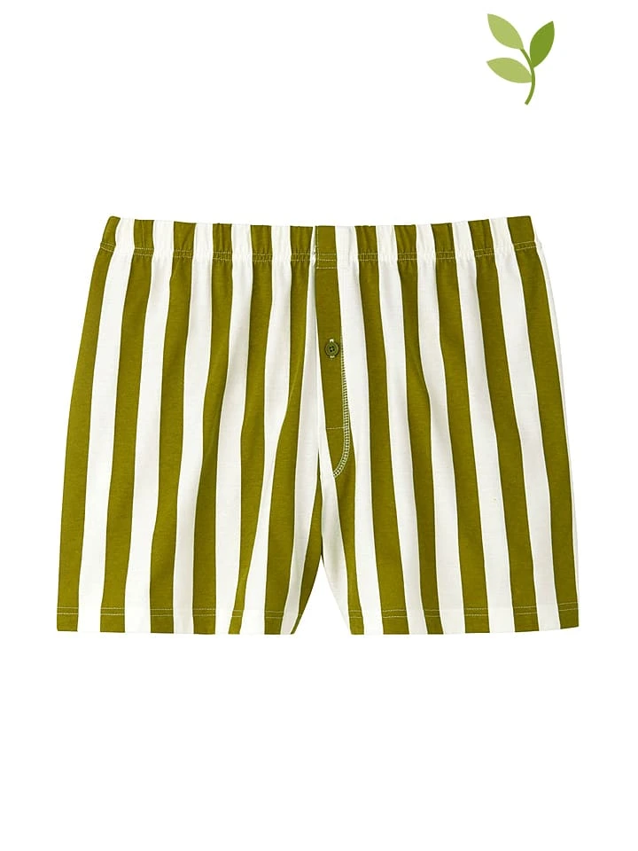 Boxershorts In Oliv/ Weiß 2 Boxershorts In Oliv/ Weiß