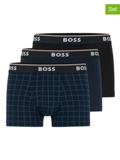 Hugo Boss 3er-Set: Boxershorts In Schwarz/ Dunkelblau