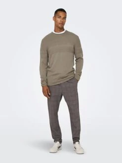 Only & Sons Pullover "Blade" In Taupe -Amsjack Verkaufe only and sons pullover blade in taupe 3