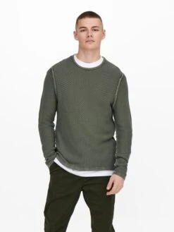 Only & Sons Pullover "Pavo" In Khaki -Amsjack Verkaufe only and sons pullover pavo in khaki 2