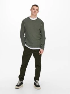 Only & Sons Pullover "Pavo" In Khaki -Amsjack Verkaufe only and sons pullover pavo in khaki 3