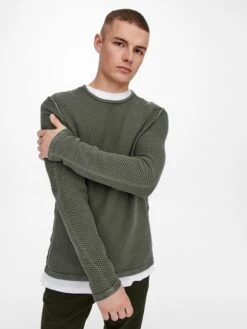Only & Sons Pullover "Pavo" In Khaki -Amsjack Verkaufe only and sons pullover pavo in khaki 5