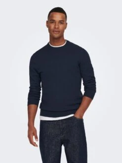 Only & Sons ONSREX LIFE REG 12 CREW KNIT Blau 11 Only & Sons ONSREX LIFE REG 12 CREW KNIT Blau -Amsjack Verkaufe onlyandsons onsrex life reg 12 crew knit blau 2