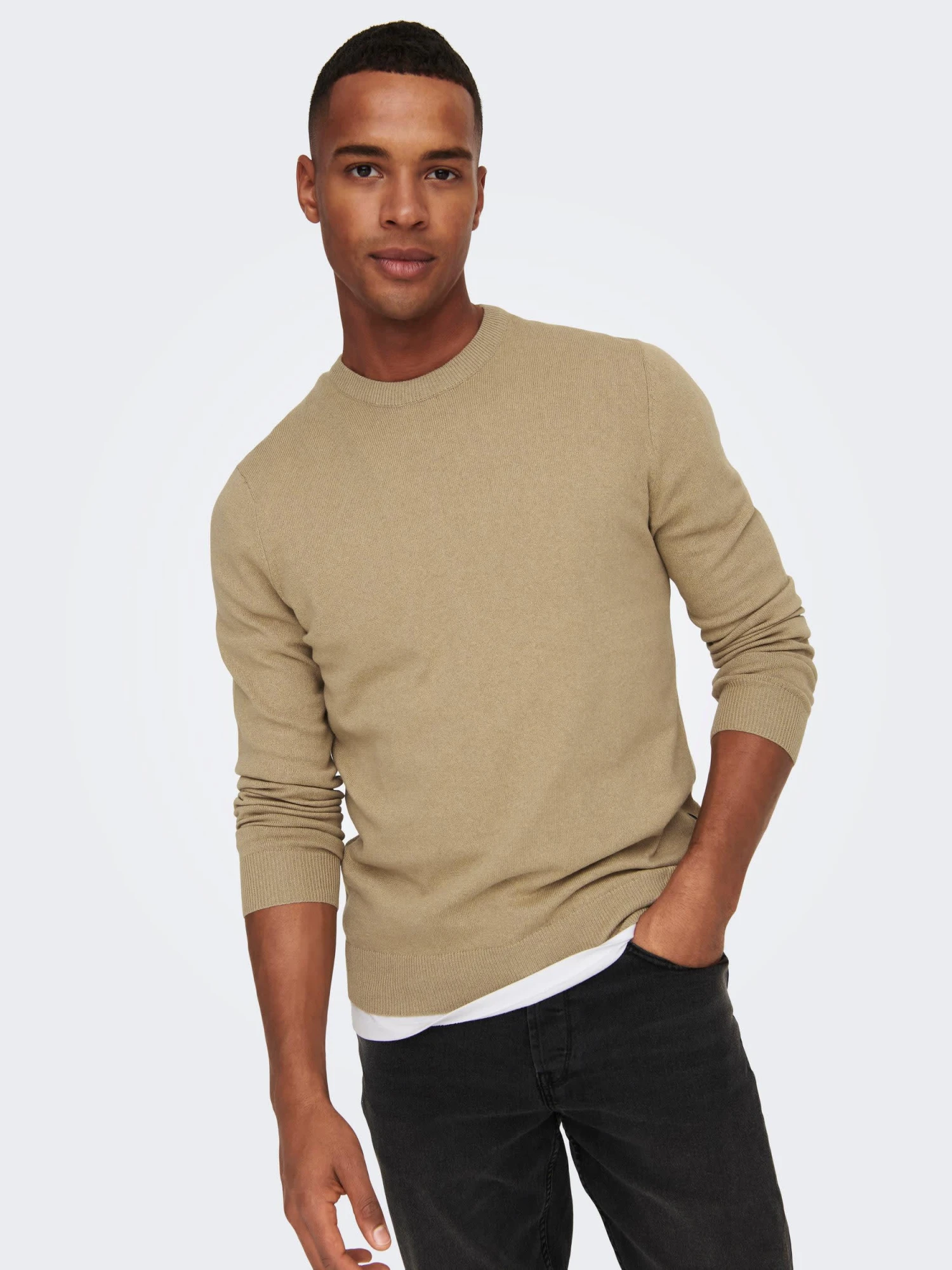 Only & Sons ONSREX LIFE REG 12 CREW KNIT Grau 8 Only & Sons ONSREX LIFE REG 12 CREW KNIT Grau – Bild 6