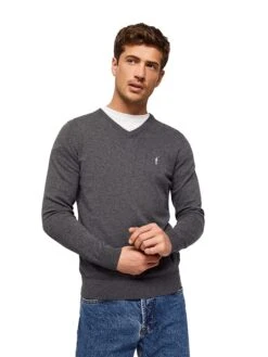 POLO CLUB Pullover In Dunkelgrau