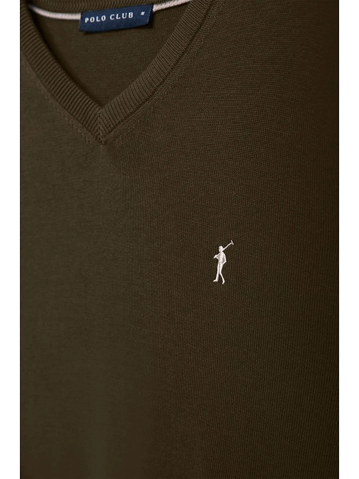 POLO CLUB Pullover In Khaki 8 POLO CLUB Pullover In Khaki – Bild 6