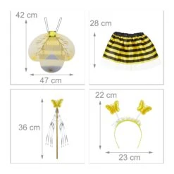 10x Bienenkostüm In Schwarz/ Gelb -Amsjack Verkaufe relaxdays 10x bienenkostum in schwarz gelb 3