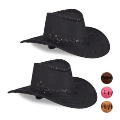 2x Cowboyhut In Schwarz