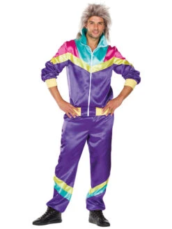 2tlg. Kostüm "Trainingsanzug" In Lila/ Bunt