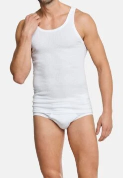 Schiesser Unterhemd / Tanktop Cotton Essentials Doppelripp In Weiß -Amsjack Verkaufe schiesser unterhemd tanktop cotton essentials doppelripp in weiss 1