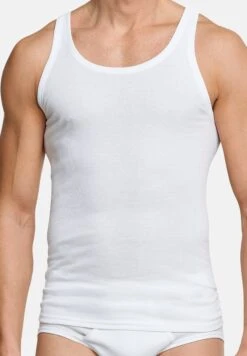 Schiesser Unterhemd / Tanktop Cotton Essentials Doppelripp In Weiß -Amsjack Verkaufe schiesser unterhemd tanktop cotton essentials doppelripp in weiss 2
