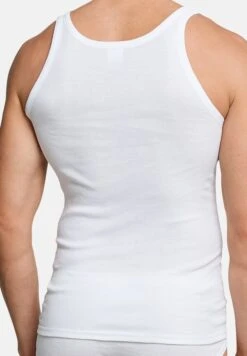 Schiesser Unterhemd / Tanktop Cotton Essentials Doppelripp In Weiß -Amsjack Verkaufe schiesser unterhemd tanktop cotton essentials doppelripp in weiss 3