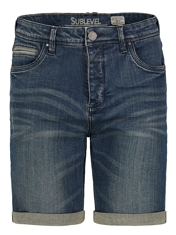 SUBLEVEL Jeans-Bermudas In Dunkelblau 3 SUBLEVEL Jeans-Bermudas In Dunkelblau