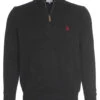 U.S. Polo Assn. Troyer Zip Pullover In SCHWARZ -Amsjack Verkaufe u s polo assn troyer zip pullover in schwarz
