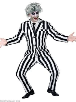 WIDMANN 3tlg. Kostüm "SLEAZY GHOST" In Schwarz/ Weiß